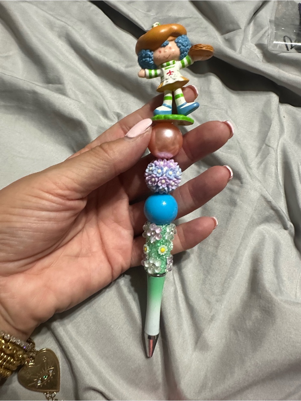 Cute Multicolor Beaded Crepe Suzette Pen from strawberry shortcake franchise
